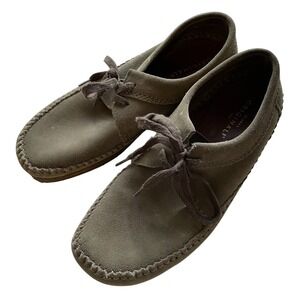 Clarks Originals Mens Weaver Boots Size 8.5 Suede Oxfords Lace Up Shoes Green